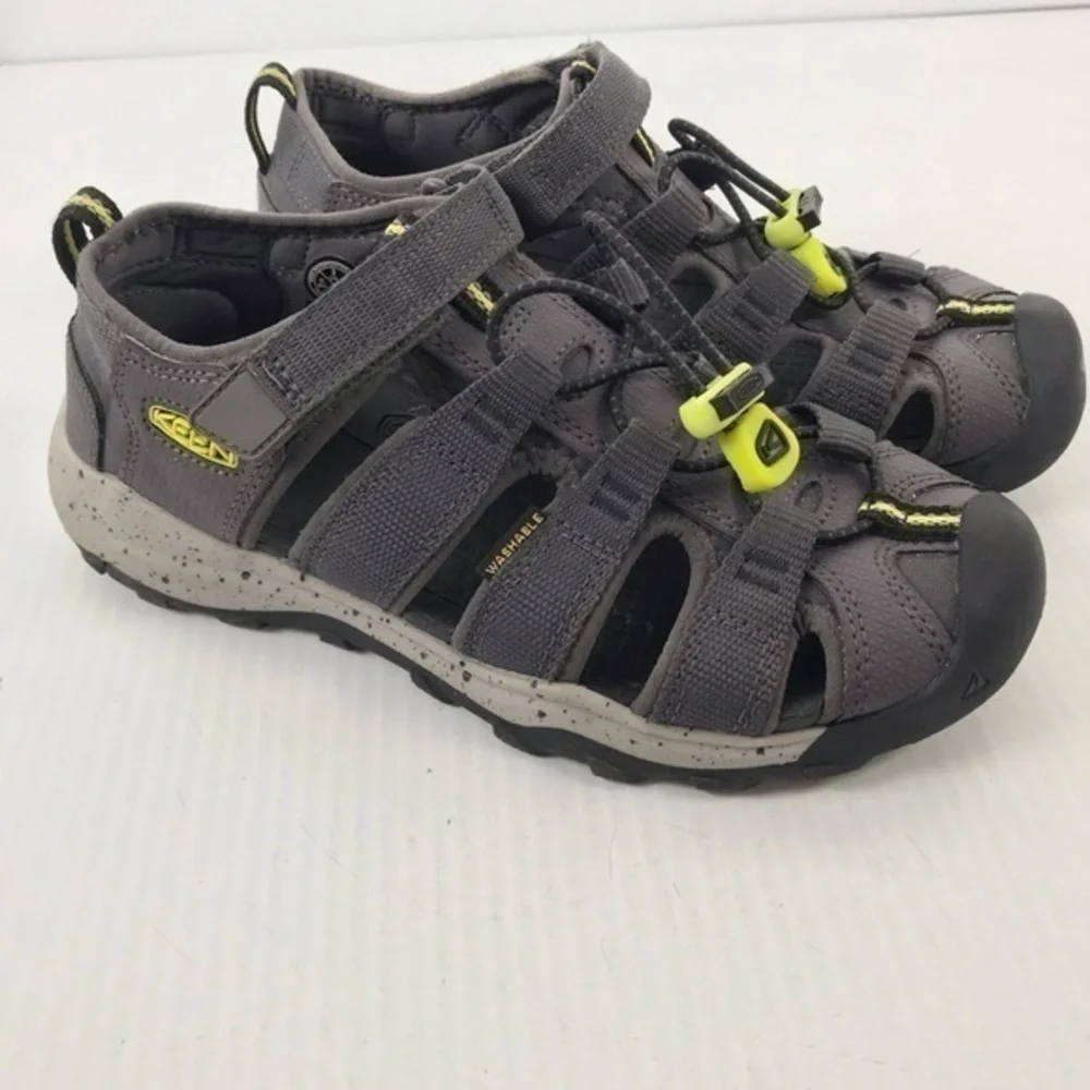 Keen Kids Gray and Neon Yellow Outdoor Closed-Toe Sandals